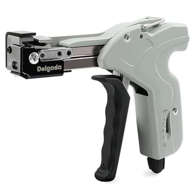 Delgada Metal Cable Tie Gun for Stainless Steel Ties, Professional Automatic Tightening Cutting Ratchet Tie Clamp,4-level Adjustable Fastening Tie Tool