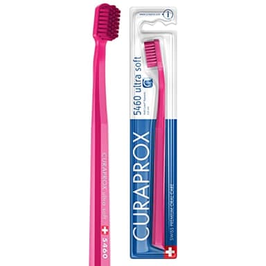 Curaprox CS 5460 Ultra-Soft Toothbrush – Adult Tooth and Gum Care | Super Soft Curen® Bristles for Gentle Cleaning | Magenta, Single Pack