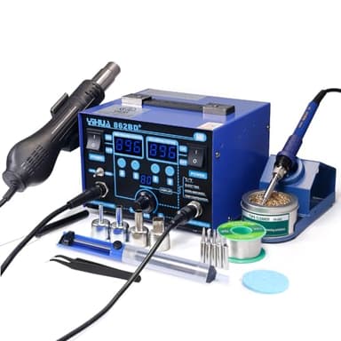 YIHUA 862BD+ SMD ESD Safe 2 in 1 Soldering Iron Hot Air Rework Station °F /°C with Multiple Functions