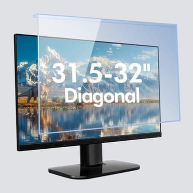 BSPROTE 31.5-32 Inch Blue Light Filter for Computer Monitor, TV Computer Screen Blue Light Blocker Panel (28.5''x17.1''), Eye Protection Anti-Scratch HD Not Anti-Glare
