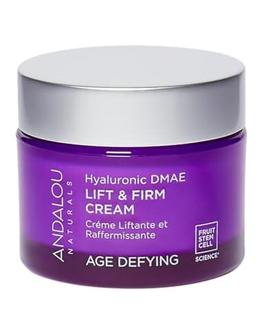 Andalou Naturals Hyaluronic DMAE Lift & Firm Skin Cream | Anti Aging Face Moisturizer With Hyaluronic Acid |Helps Reduce Fine Lines & Wrinkles | 1.7 oz
