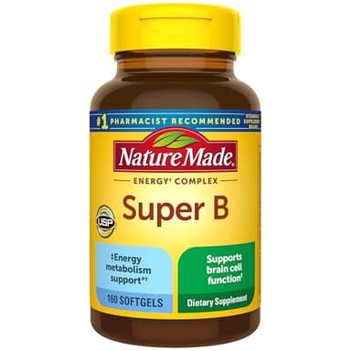 Nature Made Super B Complex Vitamins for Women and Men, Dietary Supplement for Energy Metabolism Support, Super Vitamin B Complex, 160 Softgels, 160 Day Supply