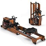 Water Rowing Machine for Home Use, WENOKER Wooden Foldable Rower Machine with Dedicated Monitor & Bluetooth APP, Large Water Tank & Comfortable Seat for Immersive Water Rower, 350LBS Weight Capacity
