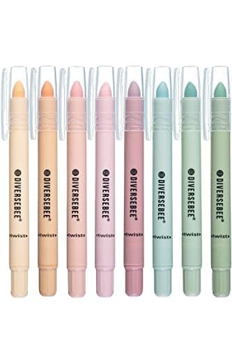 DIVERSEBEE Bible Highlighters and Pens No Bleed, 8 Pack Assorted Colors Gel Highlighters Set, Cute Bible Markers Study Journaling School Supplies and Accessories (Pastel)