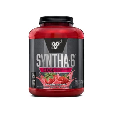 BSN SYNTHA-6 EDGE Protein Powder, Strawberry Flavored Powder with Hydrolyzed Whey, Micellar Casein, for Muscle Gain, Low Sugar, 24g Protein, Strawberry Milkshake, 48 Servings, 4.01 Pound (Pack of 1)