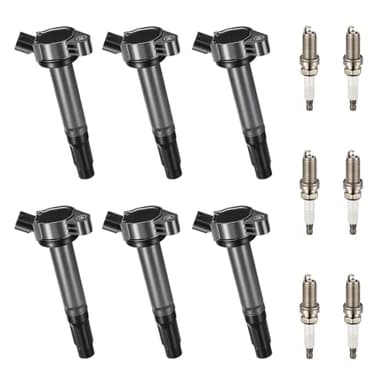 BDFHYK Ignition Coil Pack UF487 and Iridium Spark Plug 6619 Compatible with Lexus ES350 2007-2015 Lexus RX350 Toyota RAV4 Avalon Camry Toyota Sienna Toyota Coil Pack Coil for Lexus 3.5L Set of 6