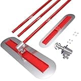 RUPERTOOL 48''x12'' Concrete Bull Float Kit Fresno Round End Concrete Finishing Trowel Stainless Steel Trowel Board with 3 Handles and Tilt Bracket