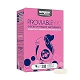 Nutramax Proviable Digestive Health Supplement Multi-Strain Probiotics and Prebiotics for Cats and Dogs - With 7 Strains of Bacteria, 30 Capsules