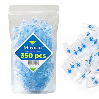 Minico Cigarette Filters That Remove Tar and Chemical 350 Pieces 8mm Cigarette Holder | Cigarette Filter Tips for Regular Cigarettes | Carry Smoking Filters in Cigarette Case with Cigarette Lighter