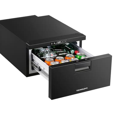 12 Volt Drawer Refrigerator 33QT（32L）12V RV Fridge Freezer,(-4℉-68℉) Portable Refrigerator,Car Cooler for Travel Car Fridge Freezer, Travel Camping Road Trips Tailgating, Truck Van SUV 12/24V DC