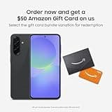 SAMSUNG Galaxy A36 5G A Series Cell Phone + $50 Amazon Gift Card, 128GB Unlocked Android Smartphone, AMOLED Display, Rugged Design, US Version, 2025, US 1 Yr Manufacturer Warranty, Awesome Black