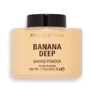 Revolution, Loose Baking Powder, Makeup Setting Powder, Long-Lasting Coverage, Mattifies & Reduces Shine, Banana Deep, 1.12 oz