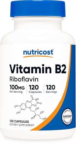 Nutricost Vitamin B2 (Riboflavin) 100mg, 120 Capsules - Gluten Free and Non-GMO