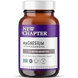 New Chapter Magnesium + Ashwagandha Supplement, 325 mg with Magnesium Glycinate, Calm & Relaxation, Muscle Recovery, Heart & Bone Health, 2.5x Absorption, Gluten Free, Non-GMO - 30 ct (1 Month Supply)