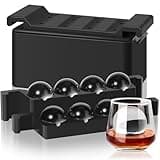 Mooues Clear Ice Ball Maker Mold, 8 Large Whiskey Ice Cubes Mold, 2 Inch Round Silicone Ice Molds for Cocktails, Idea Gifts for Dad Boyfriend Boss Men who Have Everything