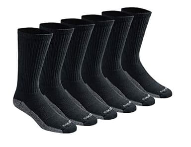 Dickies Men's Dri-tech Original Moisture Control Crew Socks Multipack, Black (6 Pairs), Shoe Size: 6-12, Pack of 6
