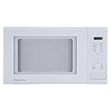 Magic Chef 0.9 Cubic Feet 900 Watt Small Stainless Countertop Microwave Oven for Compact Spaces w/ 6 Pre Programmed Cooking Modes, White