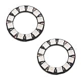 Stemedu 12 Bits WS2812 5050SMD RGB LED Ring Full Color LED Lamp Individually Addressable Colorful LED Light for Arduino Raspberry Pi Project (Pack of 2)