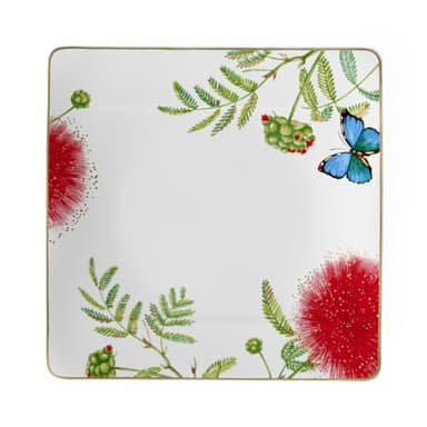 Villeroy & Boch Signature Collection Amazonia Square Dinner Plate, Premium Bone Porcelain, Made in Germany, 10.5 in