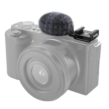 SmallRig Cold Shoe Adapter with Wind Muff Windshield for Sony ZV-1F / ZV-E10 / ZV-1 / ZV-E1 / ZV-1 II, Wind Furry for Light Microphone Attachment - 3526