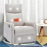cinkehome Swivel Rocker Recliner Chair with Heated Massage, Rocker Reclining Chairs for Small Spaces, High Back, Side Pocket