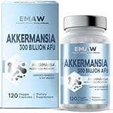 EMAW 300 Billion AFU Akkermansia Probiotic 120 Capsules, GLP-1 Supplement for GLP-1 Increases, Digestive Enhances, Immune & Overall Health Supports, Daily Probiotic Supplies for Women & Men