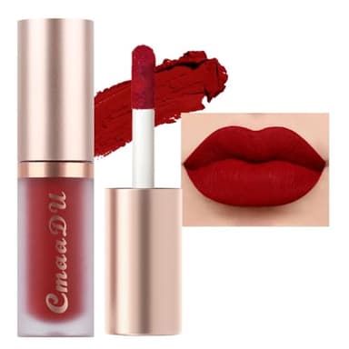evpct 1Pcs Ruby Brick Red Matte Liquid Lipstick Lip Gloss Glossy Set for Black Women 24 Hour Silky Velvet Lipstick labiales matte larga duracion mate 24 horas originales 08#