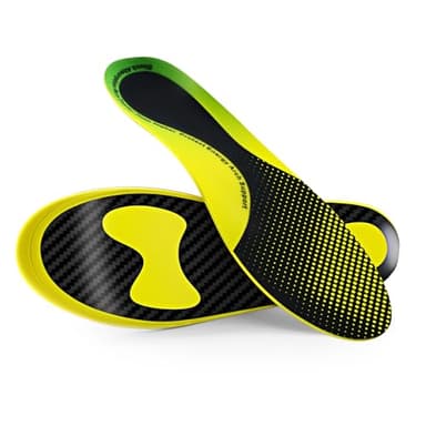 Carbon Fiber Insoles for Basketball & Volleyball, High-Energy Return for Court Shoes, Jump Higher, Run Faster, Plantar Fasciitis Support & Relief (Yellow, US Men: 3.5-4.5, Women: 5-6)