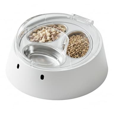 Anifam Microchip RFID Cat Feeder, Automatic Pet Feeder for Multi-Pet Homes, Dog Proof Cat Feeding Station with Stainless Steel Bowls for Small Dogs, Stops Food Stealing & Special Diets