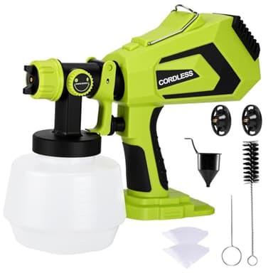 Cordless Paint Sprayer for Ryobi 18V Battery (Battery NOT Included), Cordless Paint Sprayers with 1200ML Container for Home Interior and Exterior, House, Fence, etc