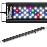 SEAOURA Led Aquarium Light for Plants-Full Spectrum Fish Tank Light with Timer Auto On/Off, 48-54 Inch, Adjustable Brightness, White Blue Red Green Pink LEDs with Extendable Brackets for Freshwater