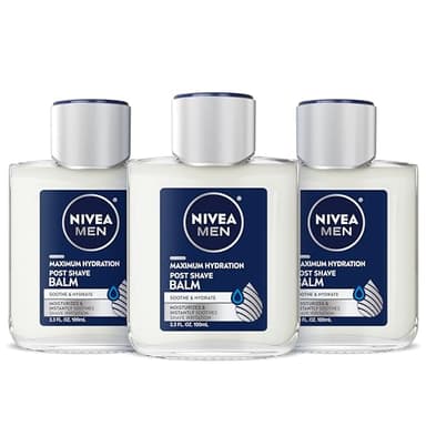 NIVEA MEN Maximum Hydration Post Shave Balm, With Provitamin B5 and Aloe Vera, Proves 3X Hydration Effect, 3.3 Fl Oz Bottle, Pack of 3