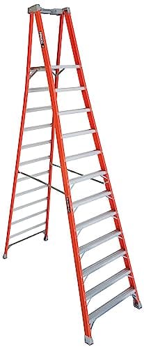 Louisville Ladder 12-Foot Fiberglass Platform Step Ladder, 300-Pound Load Capacity, Type IA, FXP1712