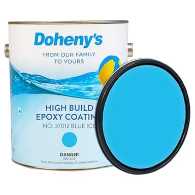 Doheny's Pro-Grade High Build Self-Priming Epoxy Swimming Pool Paint | Formulated for Excellent Stain, Chemical, and Abrasion Resistance | VOC Compliant (Blue Ice)