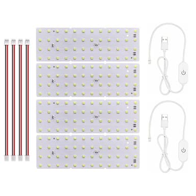 BambooSegD 4PCS Lithophane LED Backlight Board Kit KC009 KC010 for Bambu Lab H2C/X1/P2S/A1 LED Light Board Backlights Makerworld Model Parts USB 3D Print Accessory Photo Model DIY Light Box