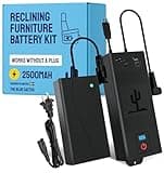 The Blue Cactus Universal Battery Pack for Reclining Furniture with LCD Display- Wireless 2500mAh Rechargeable Battery for Electric Recliner, Power Sofa, Couch, Lift Chair- Fits 2-Pin Motion Furniture