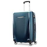 Samsonite Winfield 3 DLX Hardside Expandable Luggage with Spinners, Navy, Checked-Medium 25-Inch