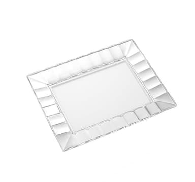 Barski Glass Tray – Rectangular Serving Platter 8.75" L x 6.75" W – Clear Glass – Elegant Tableware for Appetizers, Desserts, Snacks – Made in Europe