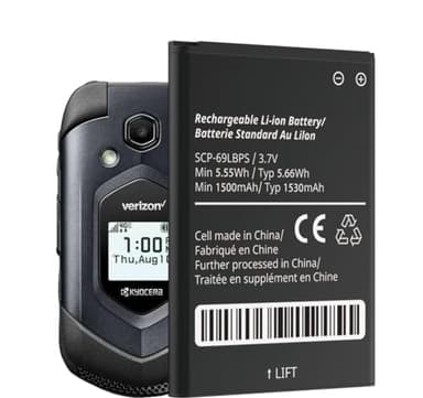 Qoutmcuy SCP-69LBPS - SCP-63LBPS Battery, 2026 New Upgraded Replacement Battery for Kyocera DuraXV LTE E4610 DuraXV E4520 DuraXA E4510 DuraXE E4710 E4281