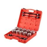 HZAUTOS 24pcs Universal Press and Pull Sleeve Kit, Bushing Bearing and Seals Installation and Removal Tool Kit, Applicable to Vehicles, LCV, HGV Engines