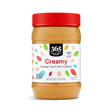 365 by Whole Foods Market, Creamy Peanut Butter Spread, No Stir, 16 Ounce