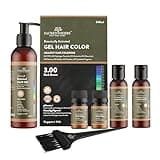 SACRED. HERB'S Damage Free Natural Gel Hair Colour for Men & Women | Ammonia & PPD Free | pH Neutral | Organic Hair Colour | 100% Grey Coverage | Conditioning Hair Color Dark Brown 3.00-240ml+20gms