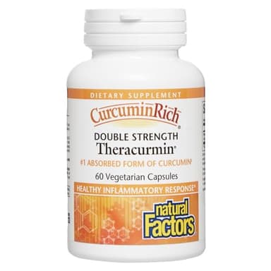 Natural Factors, CurcuminRich Double Strength Theracurmin, 60 mg, Just 1 Capsule Daily, Formulated for Superior Absorption, 60 Count (Pack of 1)