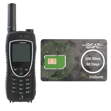 OSAT Iridium Extreme Satellite Phone + 100-Minute Prepaid SIM | 30-Day Validity | Rugged, Waterproof, GPS-Enabled | Global Voice & SMS Coverage for Remote & Emergency Communication