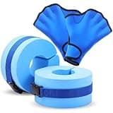 WinnerWhy Water Aerobics Set for Aquatic Exercise 1 Pair Swimming Glove 2 Pcs Foam Swim Aquatic Cuffs Water Weights Equipment Pool Resistance Fitness Equipment for Swimming Training Water Workouts