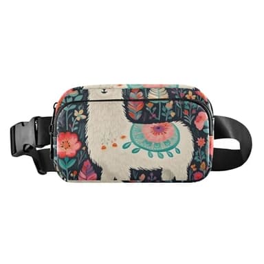 GOODOLD Small Travel Fanny Pack with Adjustable Strap Unisex Llama Waist Pack for Running, Hiking