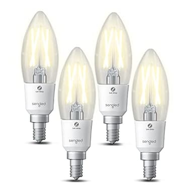 Sengled Zigbee Smart Light Bulbs, Smart Hub Required, Work with SmartThings and Echo with Built-in Hub, Voice Control with Alexa and Google Home, Soft White B11 Candelabra Light Bulbs 40W Eqv. 4 Pack