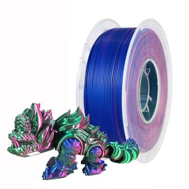 CC3D Silk Tri Color PLA Filament Red/Blue/Green 1.75mm 1KG 3D Printer Triple Color Coextrusion Shiny Metallic 3D Printing Material Red Blue Green Tricolor PLA Filament