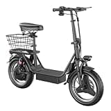K8 Electric Scooter with seat for Adults, 22 MPH Top Speed, 30 Miles Range, 650W Powerful Motor Electric Bike, 14'' Fat Tire Scooter for Commuter & Sport, Detachable Seat & Adjustable Handlebar