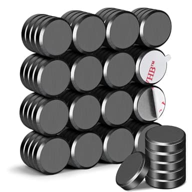 DIYMAG Strong Magnets 70Pcs 0.6x0.12Inch Fridge Refrigerator Magnet for Crafts with Adhesive Backing Magnetic Small Black Button Ceramic Circle Craft Round Heavy Duty Adhesive Neodymium Whiteboard